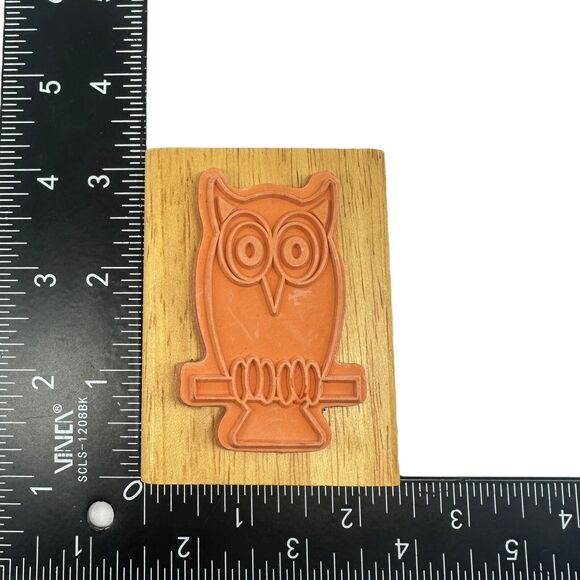 Owl on Branch Wood Mounted Rubber Stamp STPX3004 Canadian Maple Collections - Picture 5 of 5